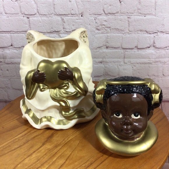 Vintage Jay Import Black Americana Angel Cookie Jar - Picture 12 of 15